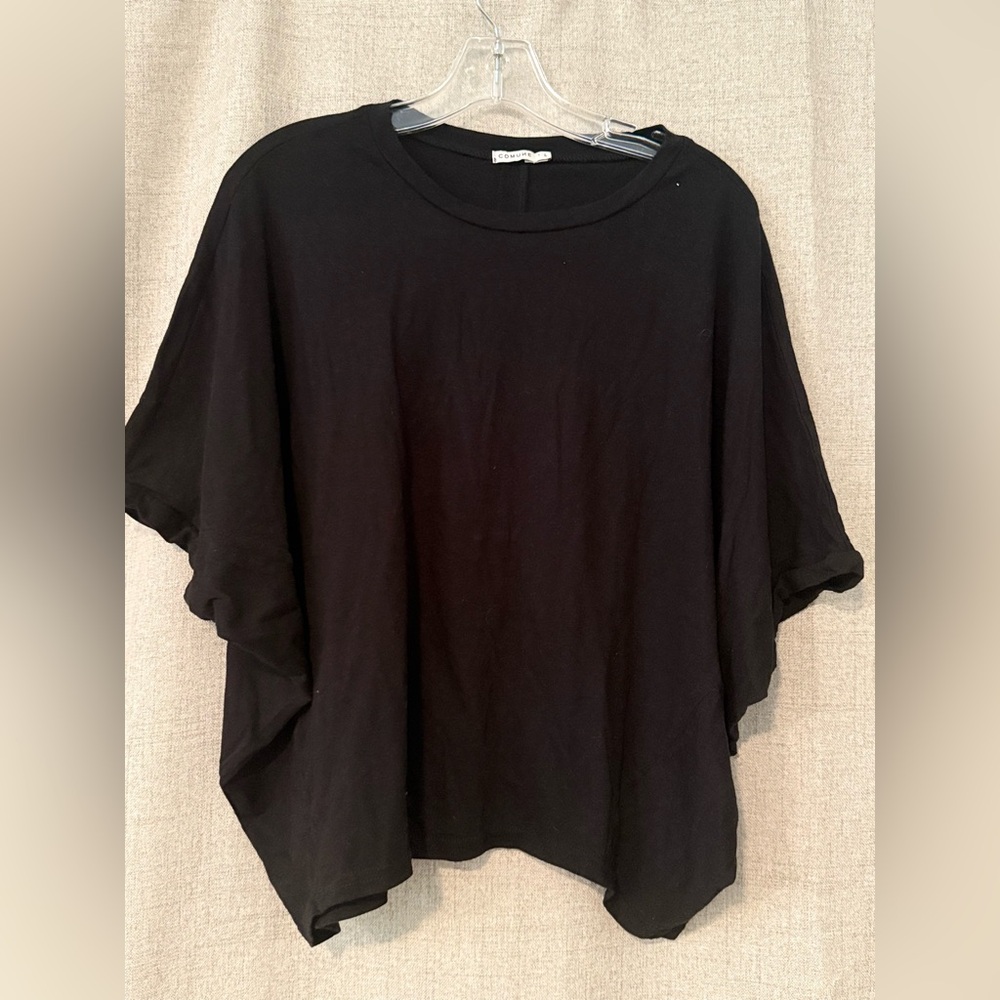 Comune Black Oversized Short Sleeve Top | L